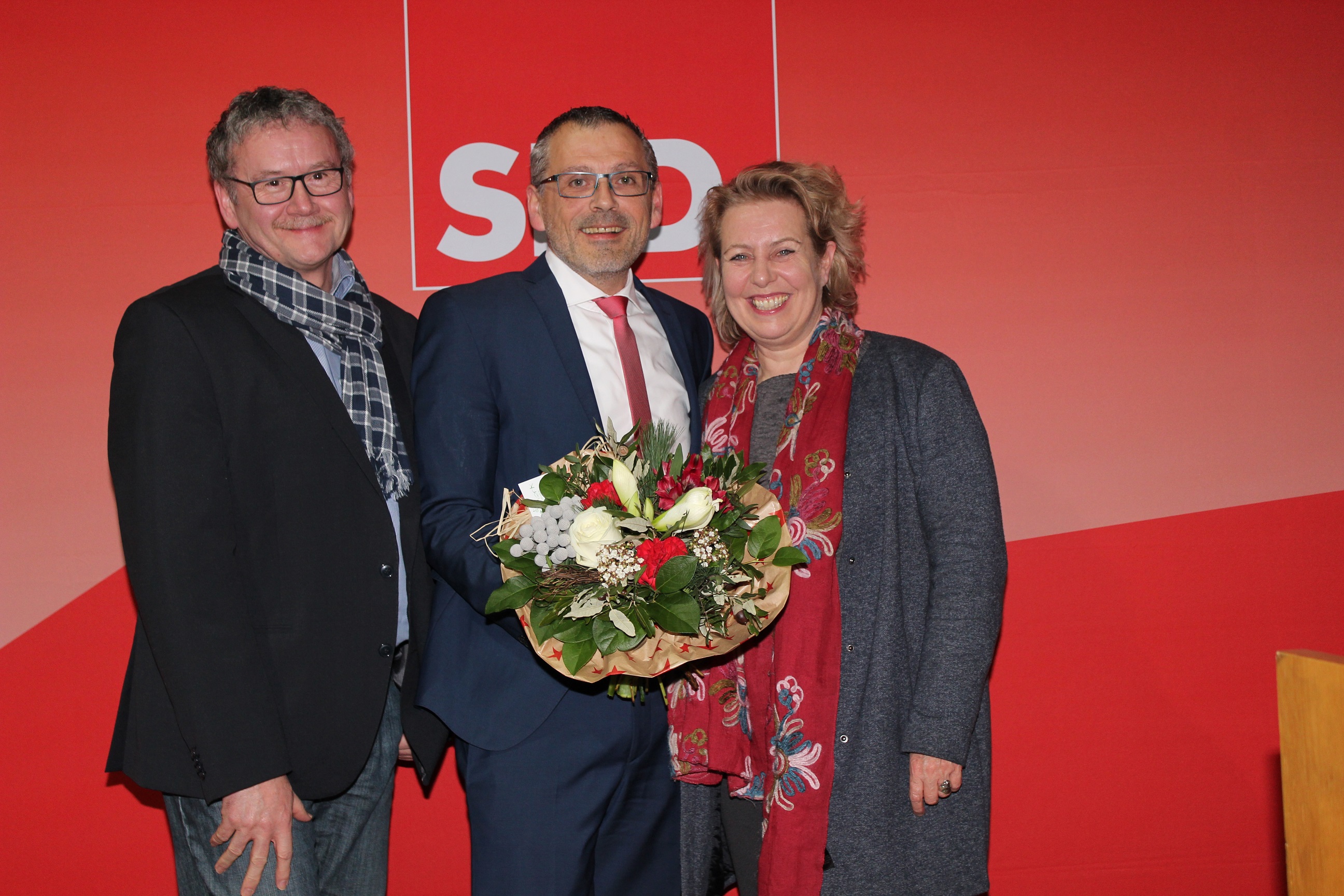 Landrat Uwe Schmidt, Andreas Siebert und VizelandrÃ¤tin Susanne Selbert